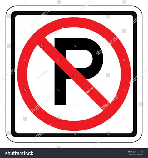 Warning Traffic Sign No Parking Stock Vector (Royalty Free) 204377407 ...