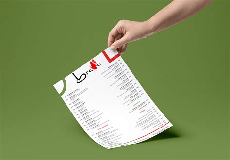 Bravo Pizzeria Menu on Behance