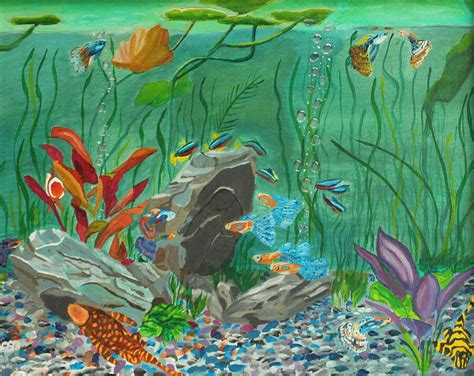 Iridescent Aquarium Painting by David Bigelow - Fine Art America