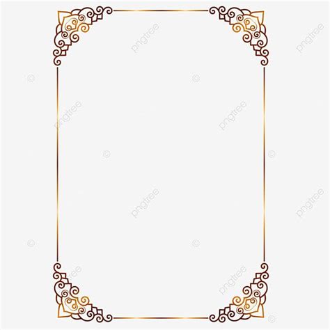 Royal Gold Frame Vector Hd Images, Royal Gold Border Frame Png Element ...