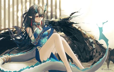 Wallpaper girl, dragon, fantasy, Dusk, Arknights images for desktop ...