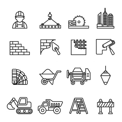 Premium Vector | Construction icons set.