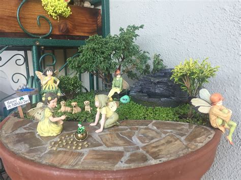 Miniature Fairy Garden - FOUNTAIN OF FAIRIES has two scenes; a shale water fountain with ivy set ...