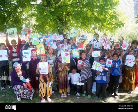 Tajik Youth Display Their Artwork Stock Photo - Alamy