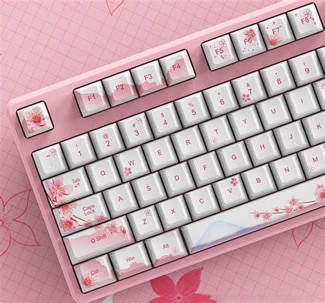 Cherry Blossoms Keycaps Set OEM Artisan Keycaps Set 68 87 - Etsy