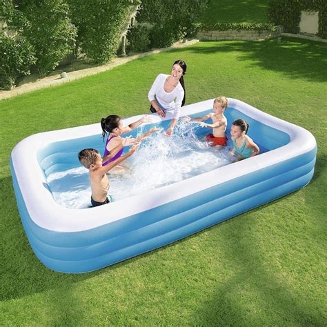 Bestway 120-in L x 72-in W Blue Rectangle Kiddie Pool in the Kiddie Pools department at Lowes.com