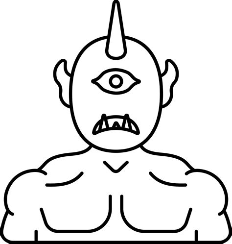 Cyclops One Eyed Creature Icon In Thin Line Art. 24144020 Vector Art at Vecteezy