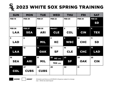 Chicago White Sox announce 2023 spring training schedule - South Side Sox