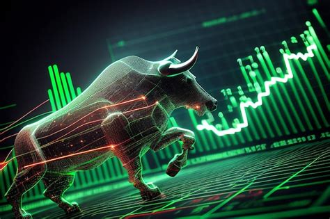 Premium Photo | Green bull market run upward presents uptrend stock ...