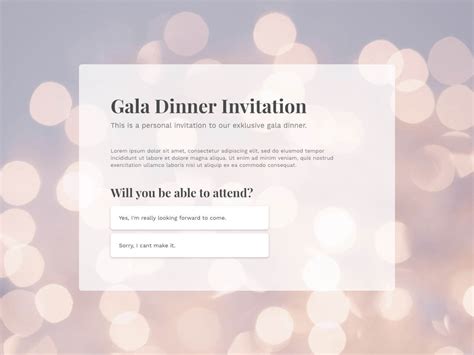 Gala Dinner Invitation | free involve.me template