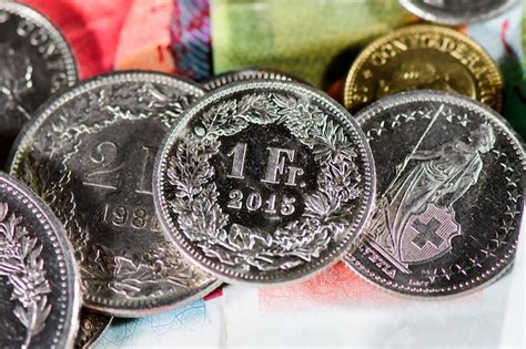 Premium Photo | Swiss franc coins