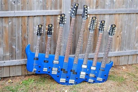 This 8-neck guitar was built for a museum display! | Custom guitars, Guitar painting, Guitar art