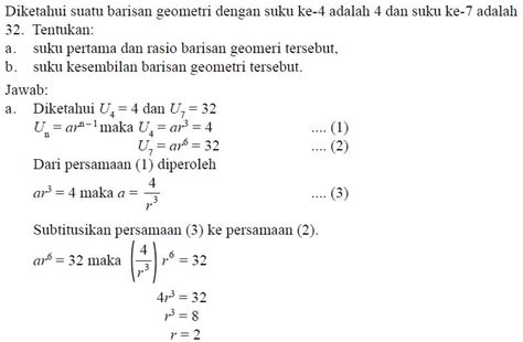 Contoh Soal Dan Jawaban Tentang Barisan Geometri | download soal pdf