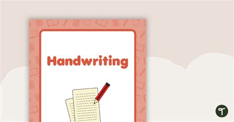 Handwriting Book Cover - Version 2 | Teach Starter