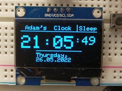 Clock with SH1106 OLED display & DS1302 RTC module - Hackster.io