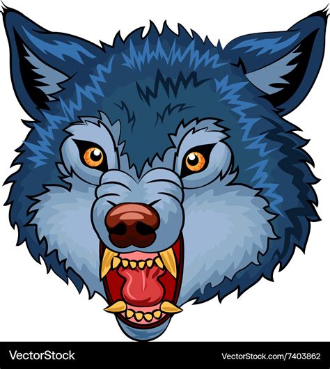 Cartoon of angry wolf character Royalty Free Vector Image