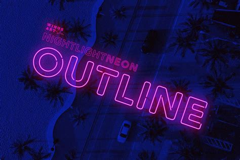 Retro Neon Font - Outline Style by Wing's Art Studio on @creativemarket Kid Fonts Free, Free ...