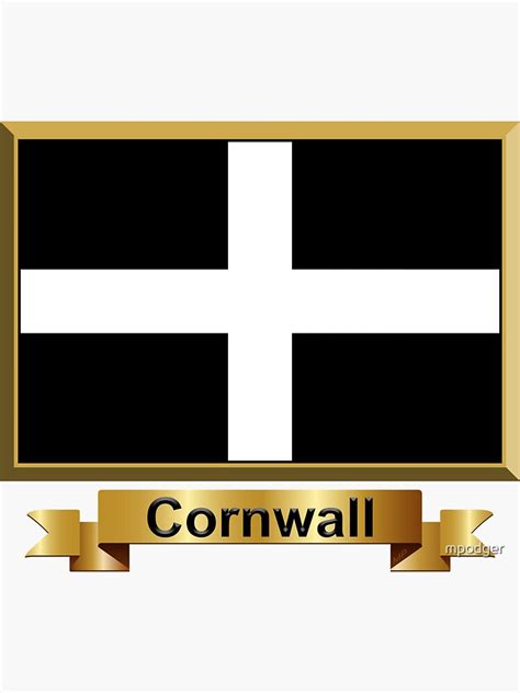 "Cornish Flag Gifts, Stickers and Products (N)" Sticker by mpodger ...