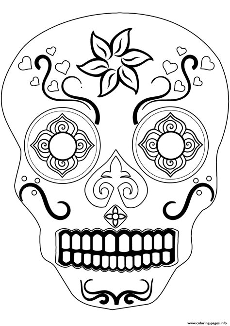 Sugar Skull 1 Calavera Coloring page Printable