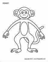 Chinese New Year monkey crafts sketch template