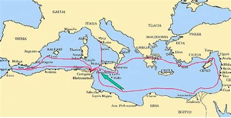 Greek Trade In The Mediterranean Sea Map