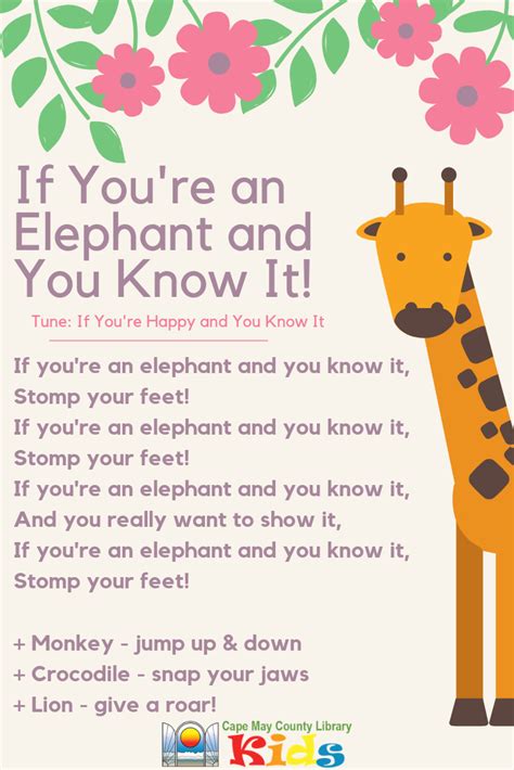 If You're an Elephant and You Know It | Kindergarten songs, Classroom ...