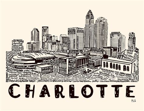 Charlotte Skyline Art Print - Etsy