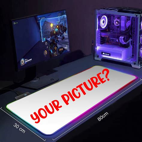 Xxl Custom large LED RGB personalized Gaming Desk Mat for PC | Etsy