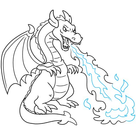 How to Draw a Fire Breathing Dragon - Really Easy Drawing Tutorial