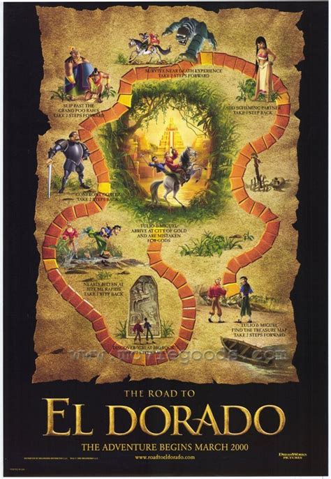 ROAD TO EL DORADO MAP Movie Poster 27X40 DOUBLE SIDED ORIGINAL