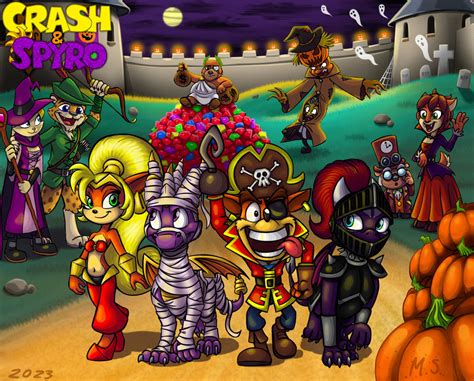 Crash and Spyro: October by MagzieArt on DeviantArt