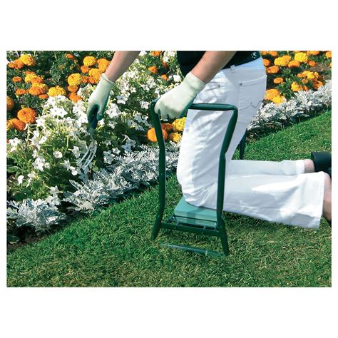 Garden Kneeling Pad & Cushioned Seat with Folding Steel Frame & Handles ...