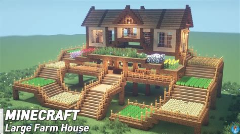 Minecraft : Large Farm House Tutorial l how to build (##33) | Minecraft ...