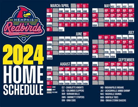 Memphis Redbirds 2024 Schedule - Glyn Phoebe