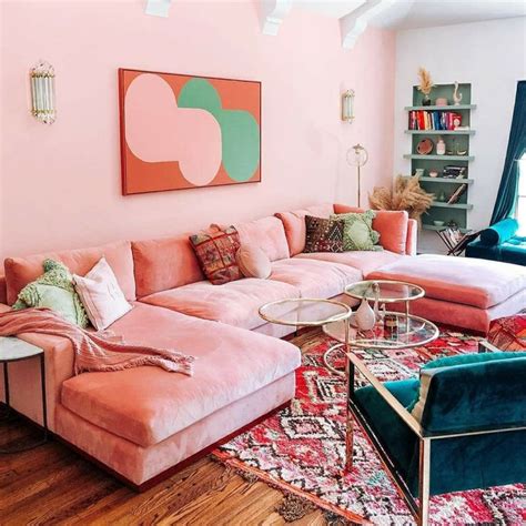 pretty in pink, soft velvets | Pink living room, Living room inspo ...