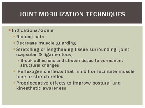 PPT - Joint Mobilization & Traction Techniques PowerPoint Presentation - ID:2160911