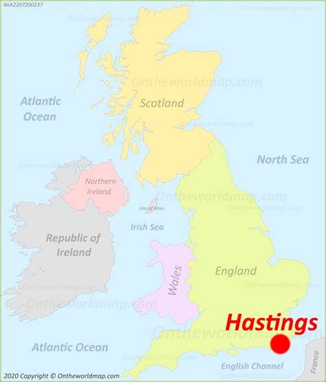 Hastings location on the UK Map - Ontheworldmap.com