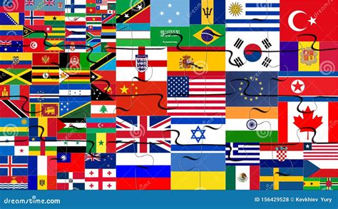 Jigsaw Puzzles with World Flags Stock Photo - Image of coat, europe ...