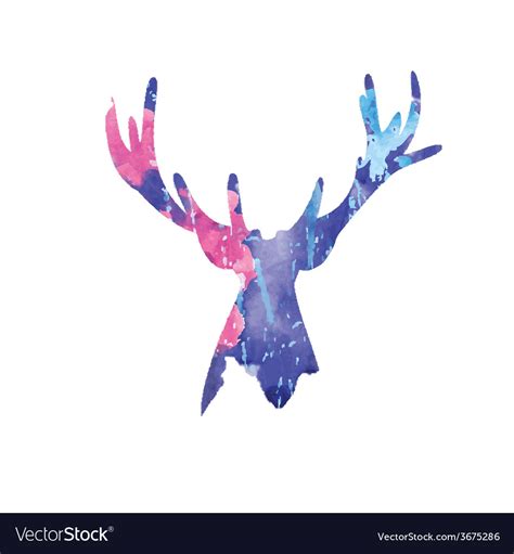 Watercolor deer head Royalty Free Vector Image