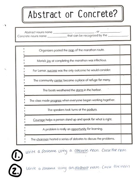 Concrete Noun Worksheets - Worksheets Library