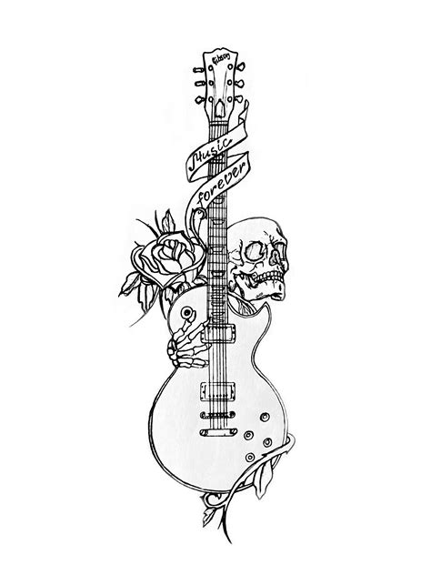 Guitar Skull Rose Music Forever by IAmDmitry on deviantART | Guitar tattoo design, Music guitar ...