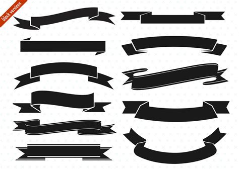 Free Ribbon Vector Black White Png, Download Free Ribbon Vector Black ...