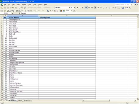 Home Inventory | Excel Templates