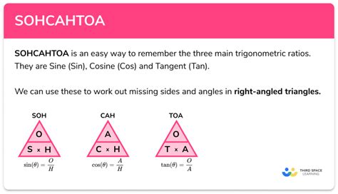 SOHCAHTOA - GCSE Maths - Steps, Examples & Worksheet