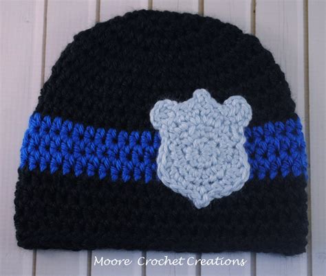 Handmade Crochet Police Officer Beanie Baby Blue Shield - Etsy