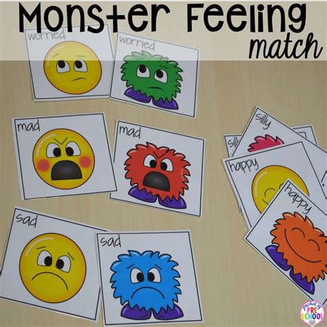 Monster Feelings Match Up | Feelings activities preschool, Emotions preschool, Feelings activities