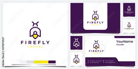 set logo travel firefly with color version logo design inspiration ...