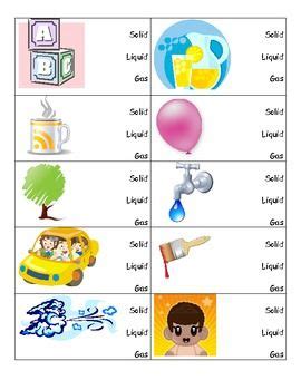 Solid, Liquid, Gas Matter mini-assessment | Matter worksheets, Solid ...