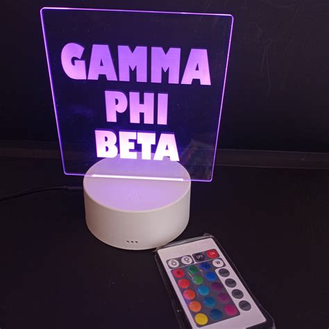 Etched Night Light- Gamma Phi Beta – Brown Bag Etc