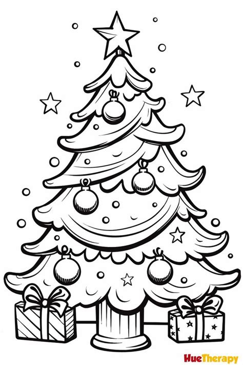 13 Free Printable Christmas Tree Coloring Pages Christmas Tree Drawing ...